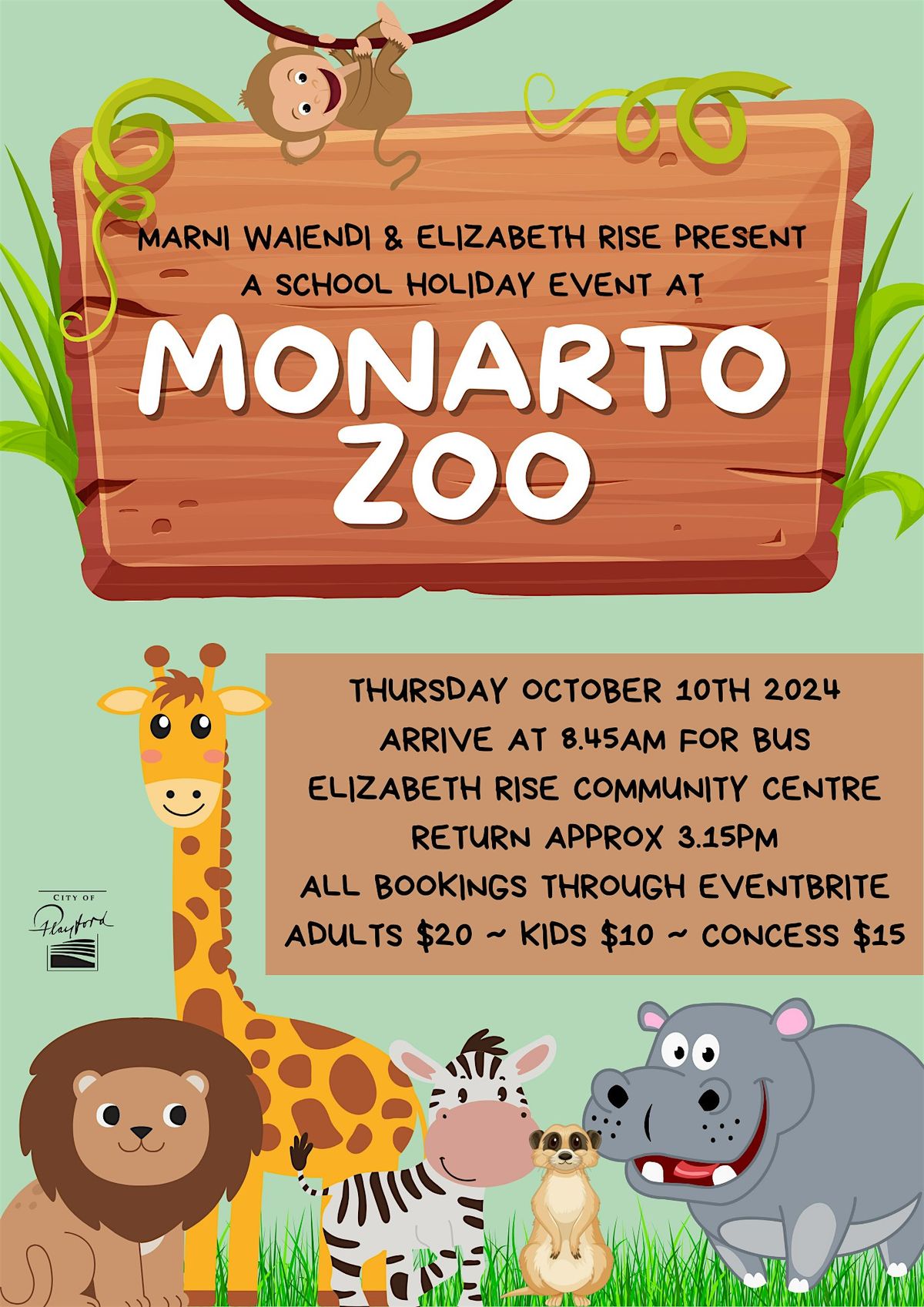 Monarto Zoo Bus Trip - School Holidays