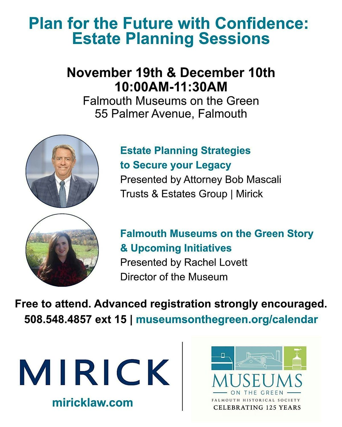 Plan for the Future with Confidence: Estate Planning Sessions held at  MoG