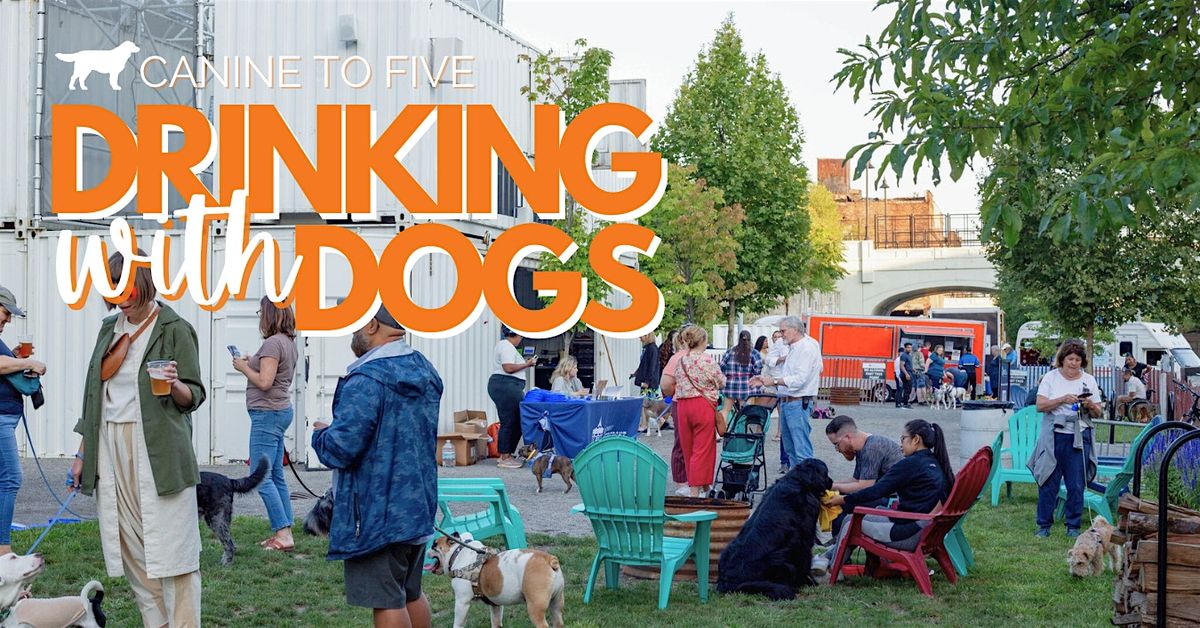 Drinking with Dogs at the Dequindre Cut Freight Yard