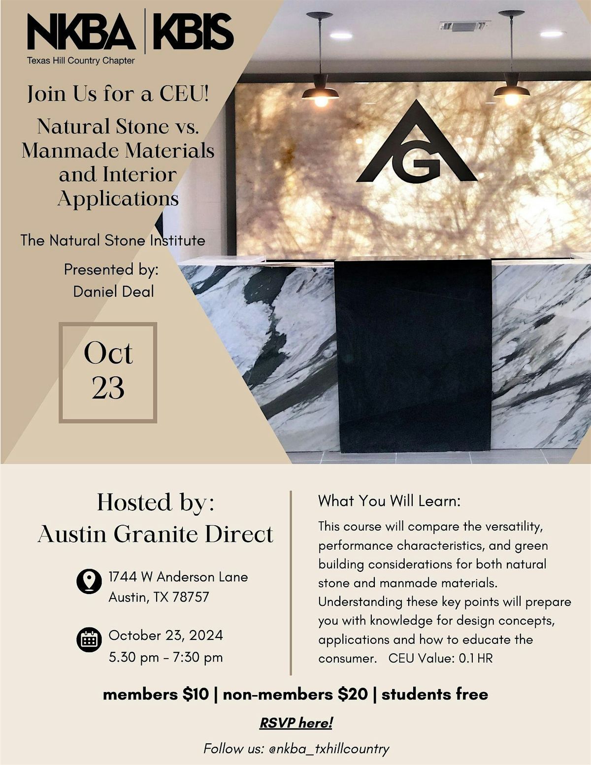 Join Us for a CEU! Natural Stone vs. Manmade Materials and Interior Applications