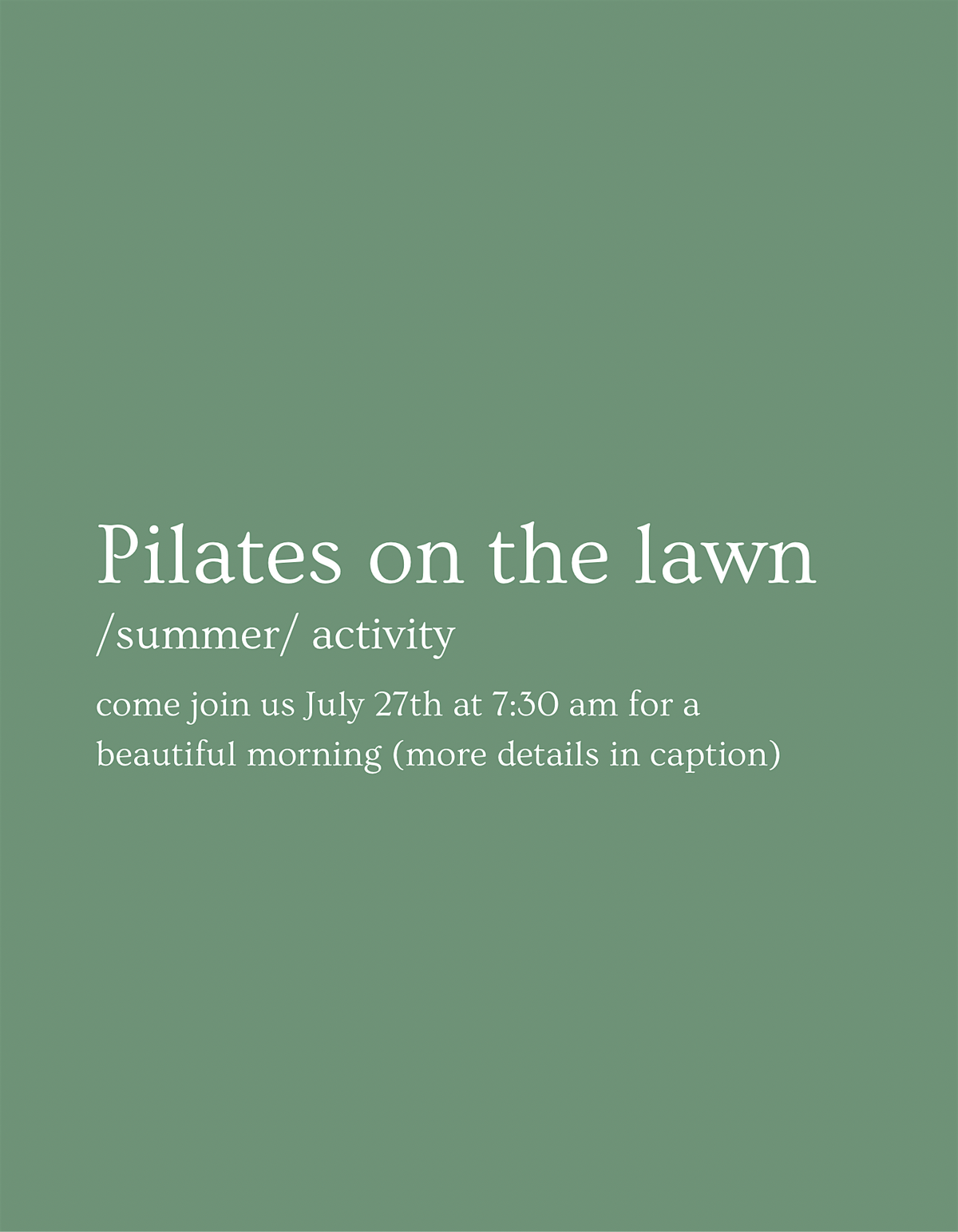 Pilates on the lawn