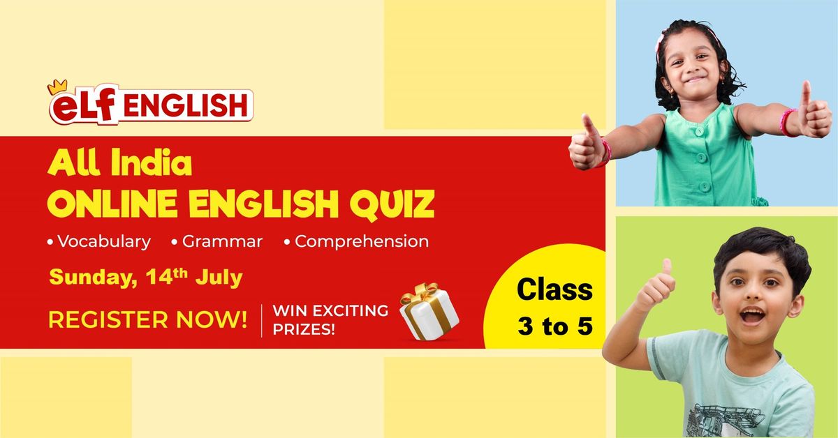 Free ELF English Quiz for Class 3-5 Students!