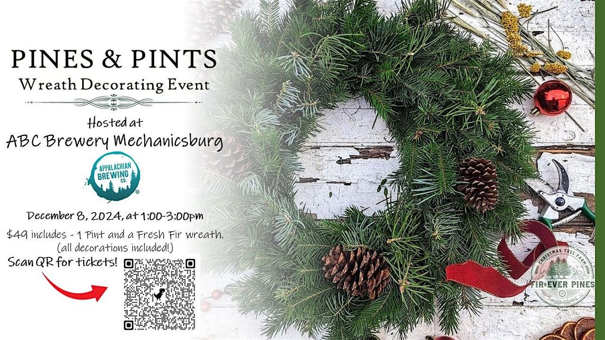 Pines & Pints - Wreath Decorating Event At Appalachian Brewing Company