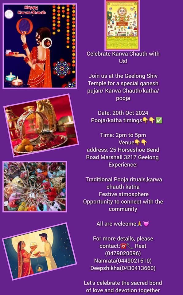 Karwachauth Vart Katha at Shiv Temple Geelong