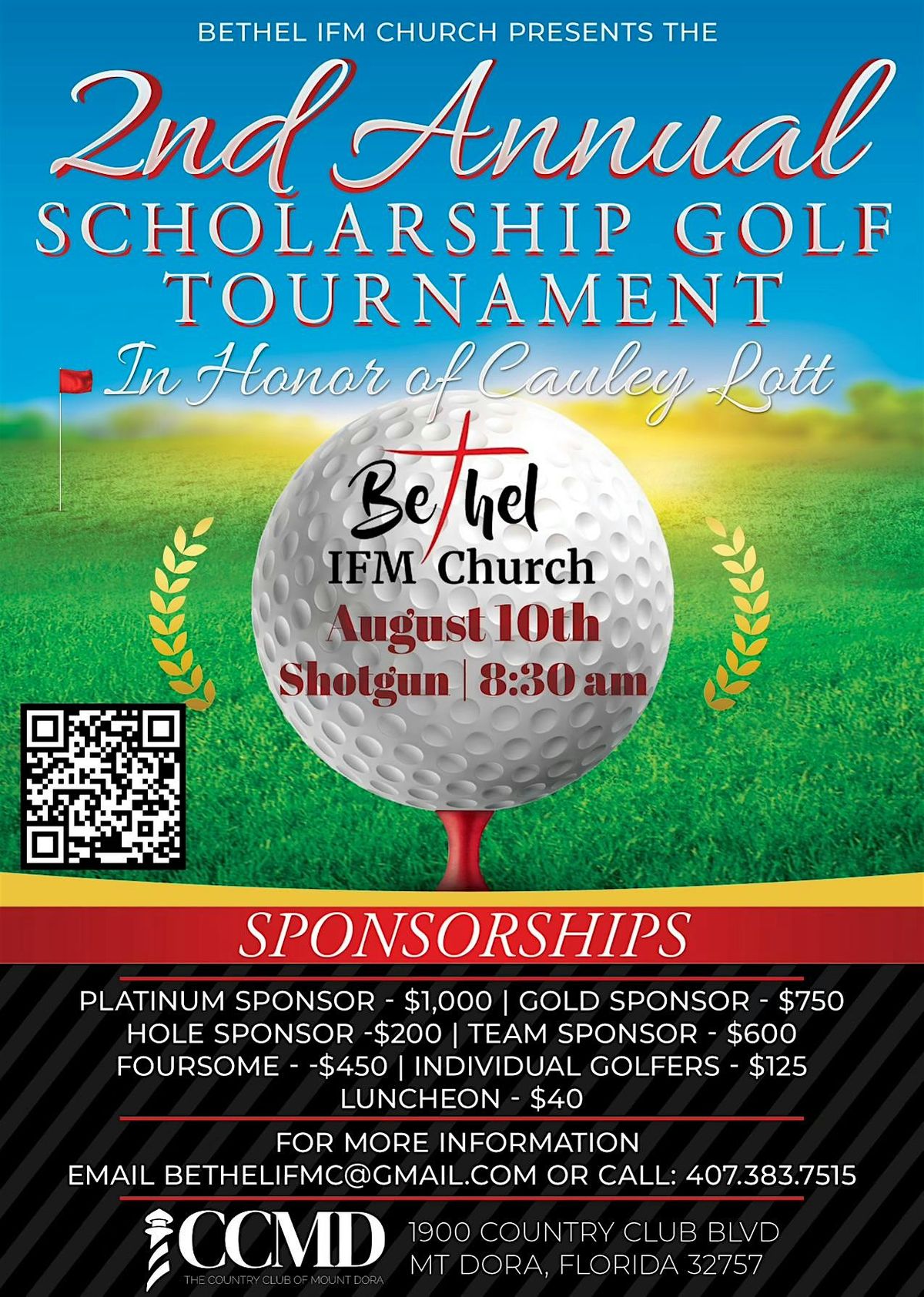 Bethel IFM Church 2nd Annual Scholarship Golf Tournament