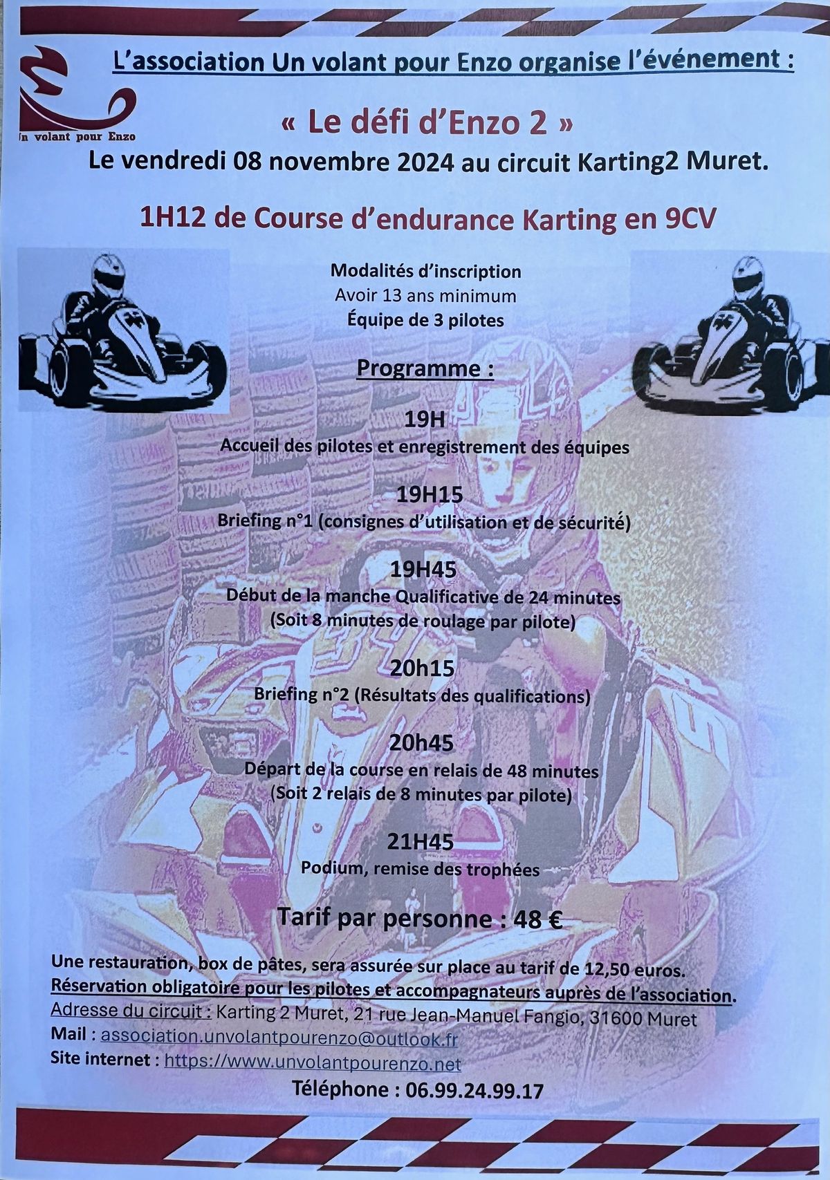 Course d'endurance karting 9CV d'1H12 sur le circuit Karting2 Muret  Le D\u00e9fi d'Enzo 2 