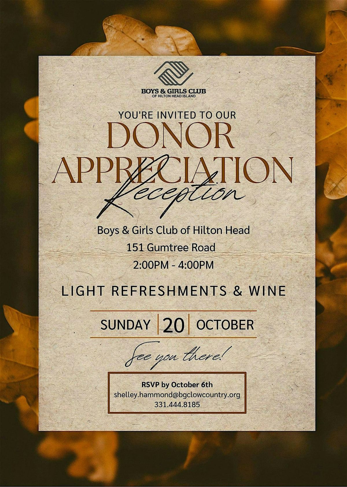 B&G Club Donor Appreciation Event