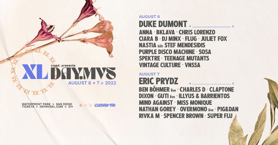 CRSSD Presents: DAY.MVS XL at Waterfront Park with Eric Prydz, Duke Dumont + more