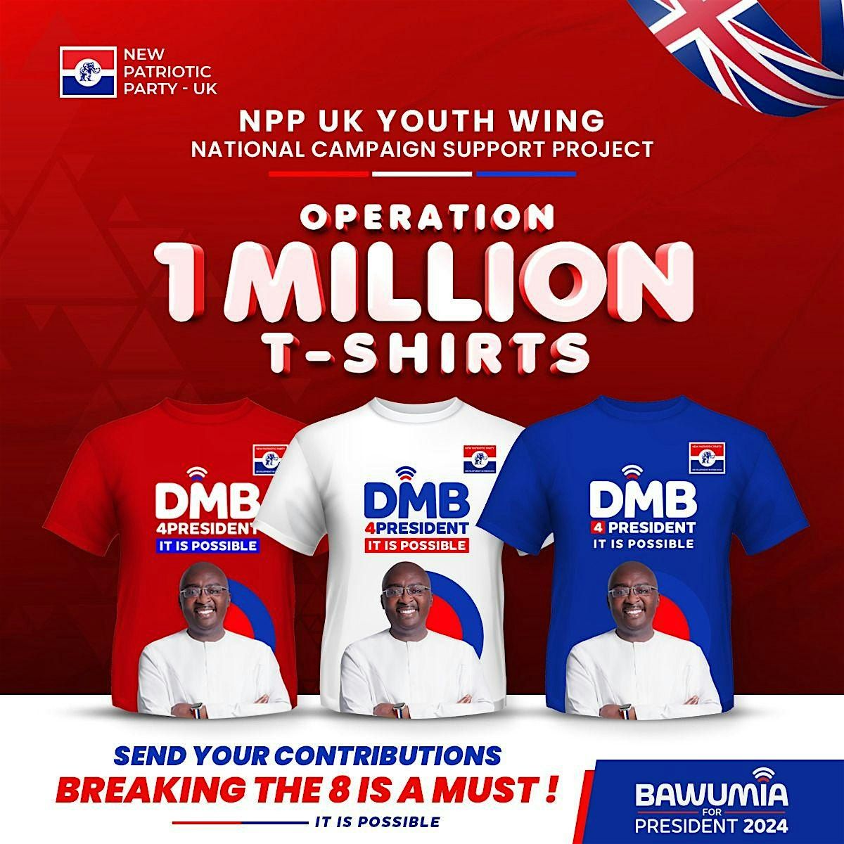 NPP UK YOUTH WING OPERATION 1 MILLION T-SHIRTS