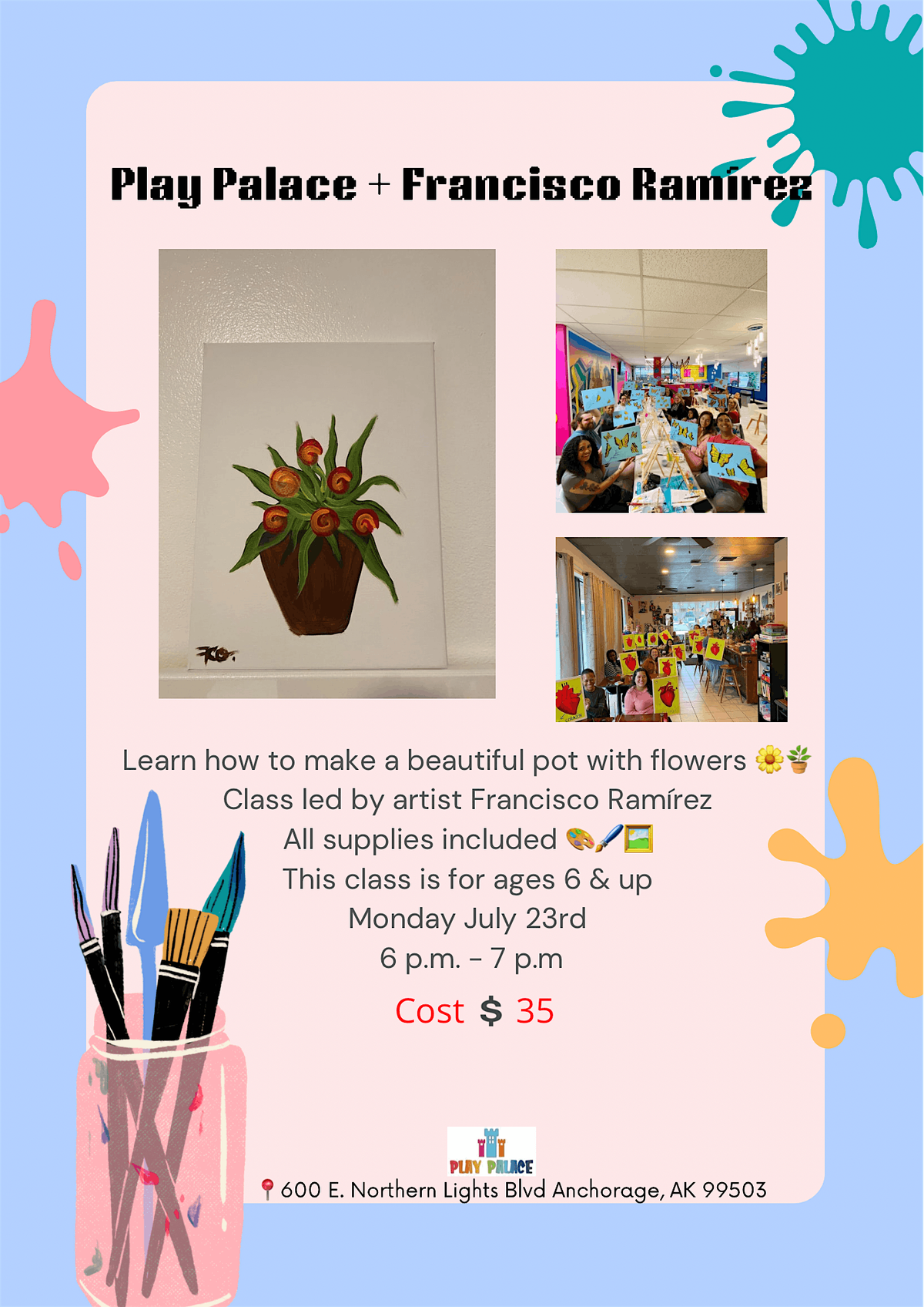 Play Palace Presents: Flower Pot Paint Class