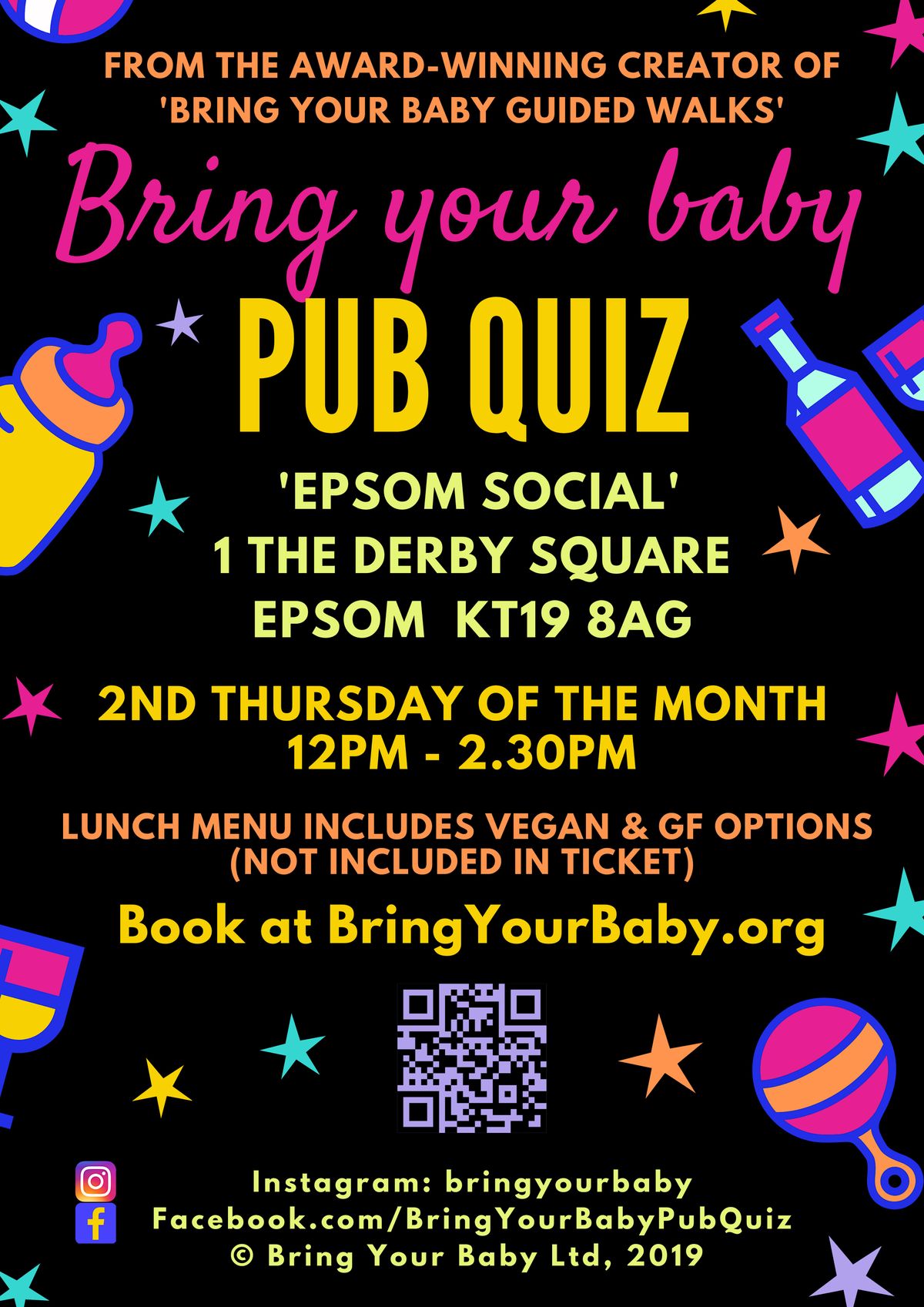 BRING YOUR BABY PUB QUIZ @ Epsom Social, SURREY(KT19) LEATHERHEAD, DORKING