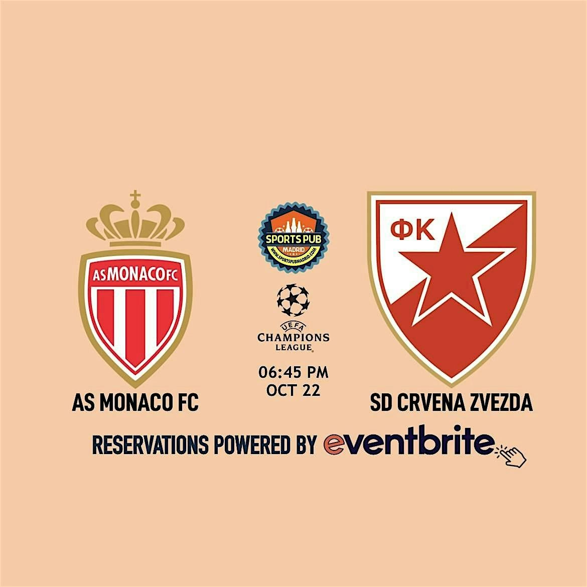 Monaco v Crvena Zvezda [Champions League] - Malasa\u00f1a | Sports Pub Madrid