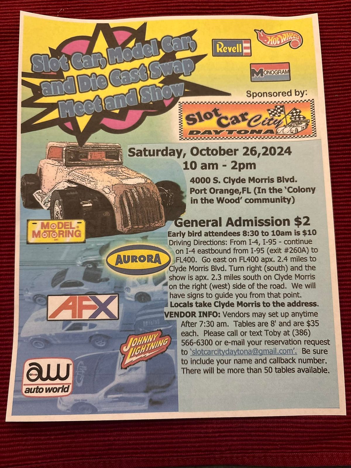 Slot Car, Model Car, and Die Cast Swap Meet and Show