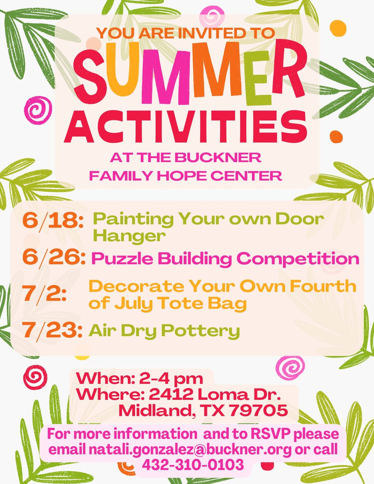 Summer Activities with Buckner Midland 