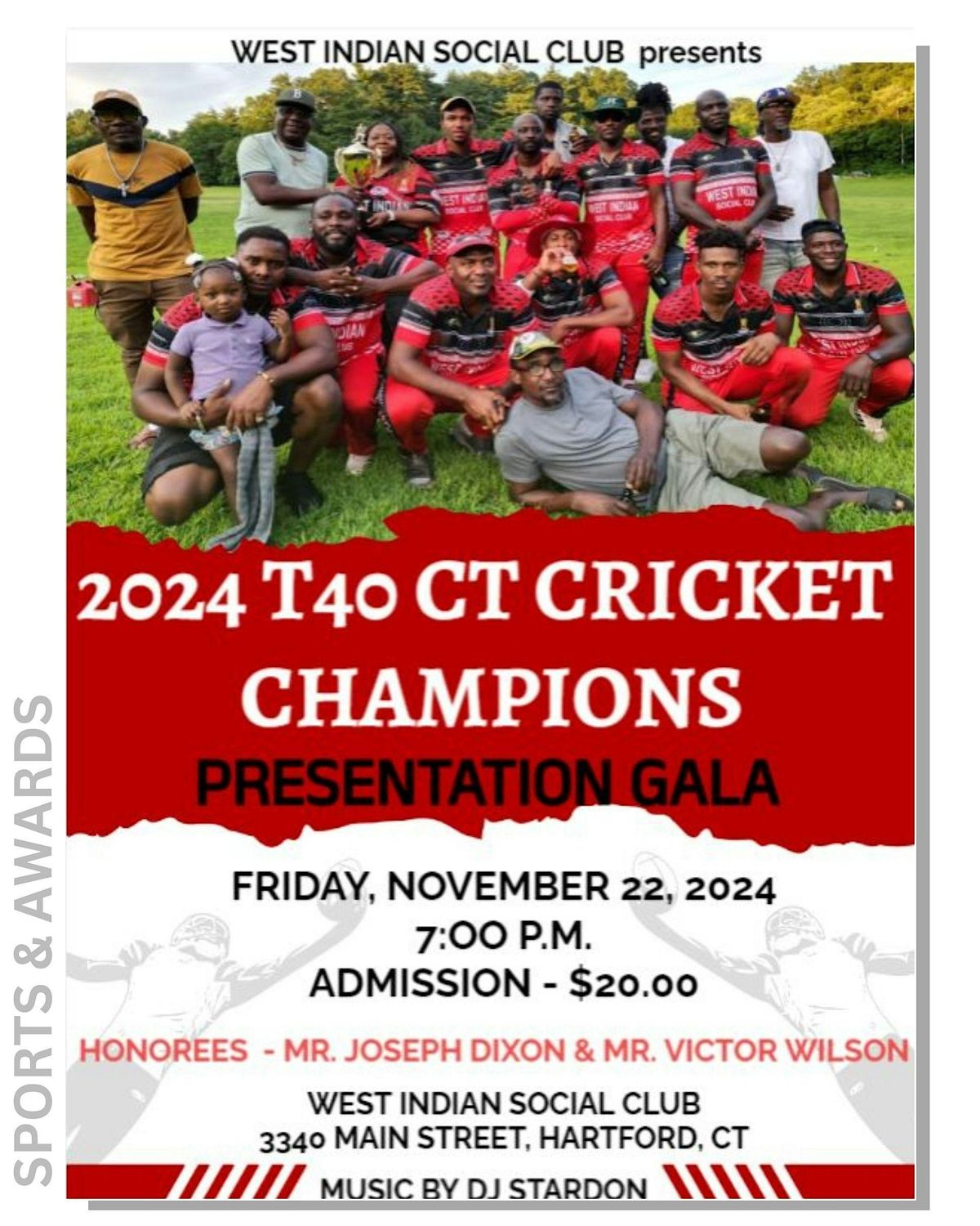 PRESENTATION GALA - 2024 T40 Connecticut(CT) Cricket League Champions