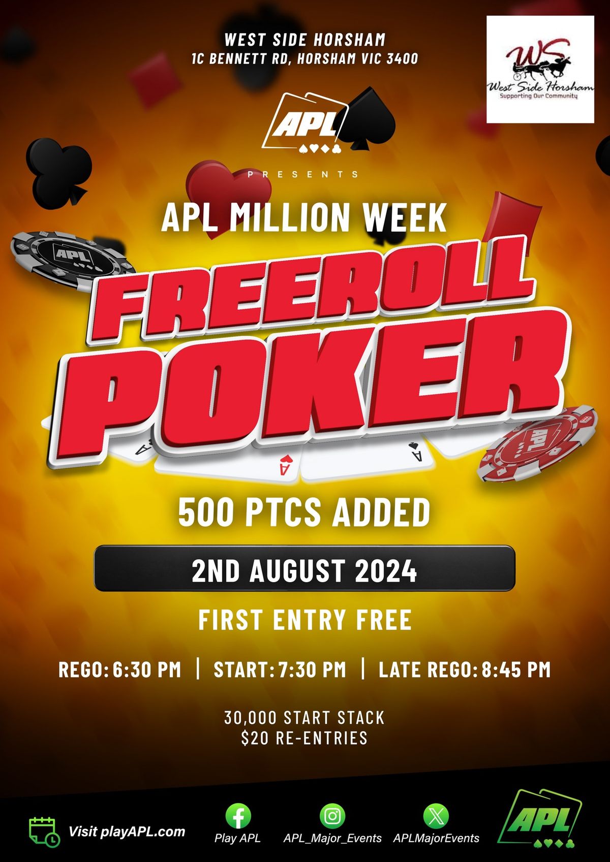 APL MILLION WEEK FREEROLL @ THE WEST SIDE