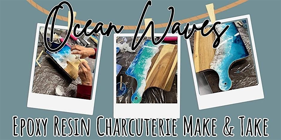 Ocean Waves Epoxy Resin Charcuterie Boards