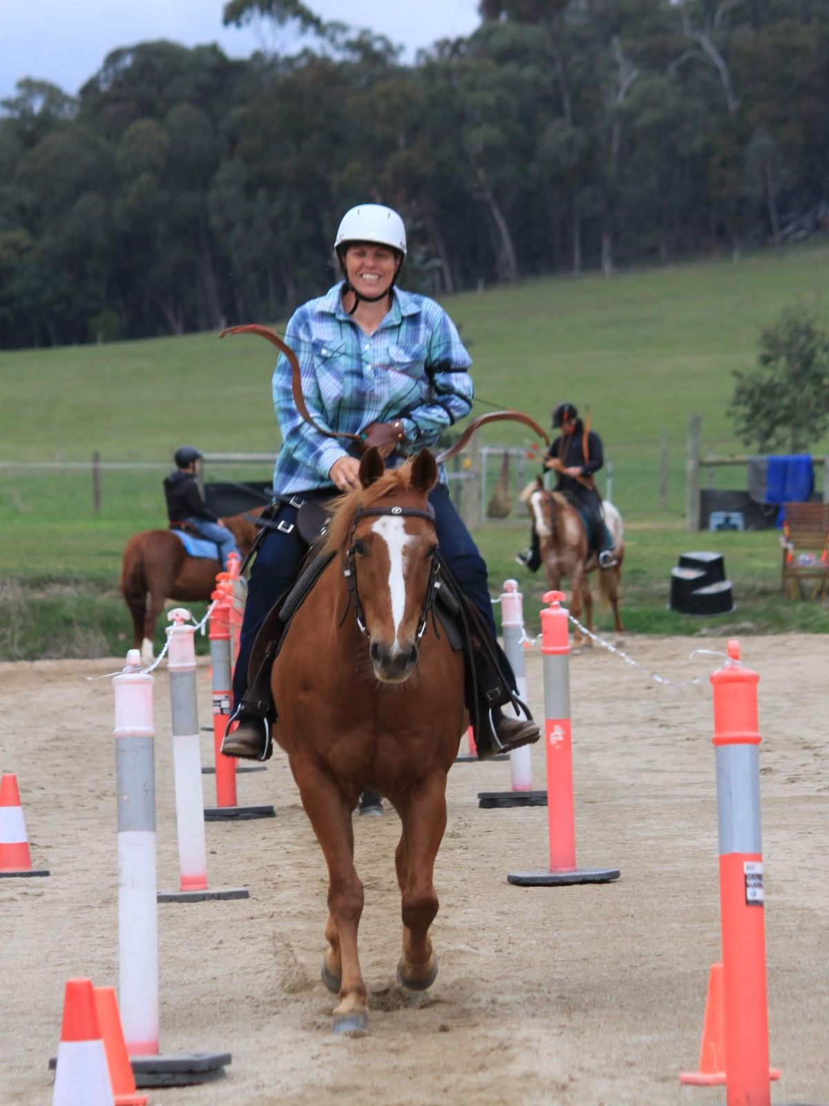 Mounted archery with Riding with Sticks