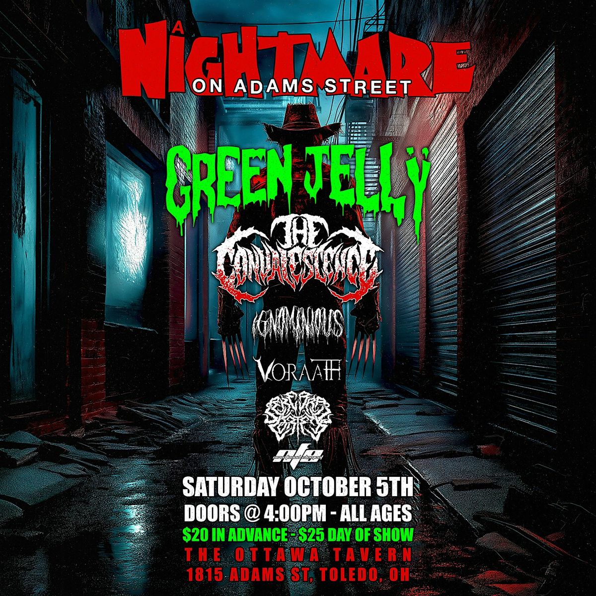 "A Nightmare On Adams Street" w\/ Green Jelly, The Convalescence & more