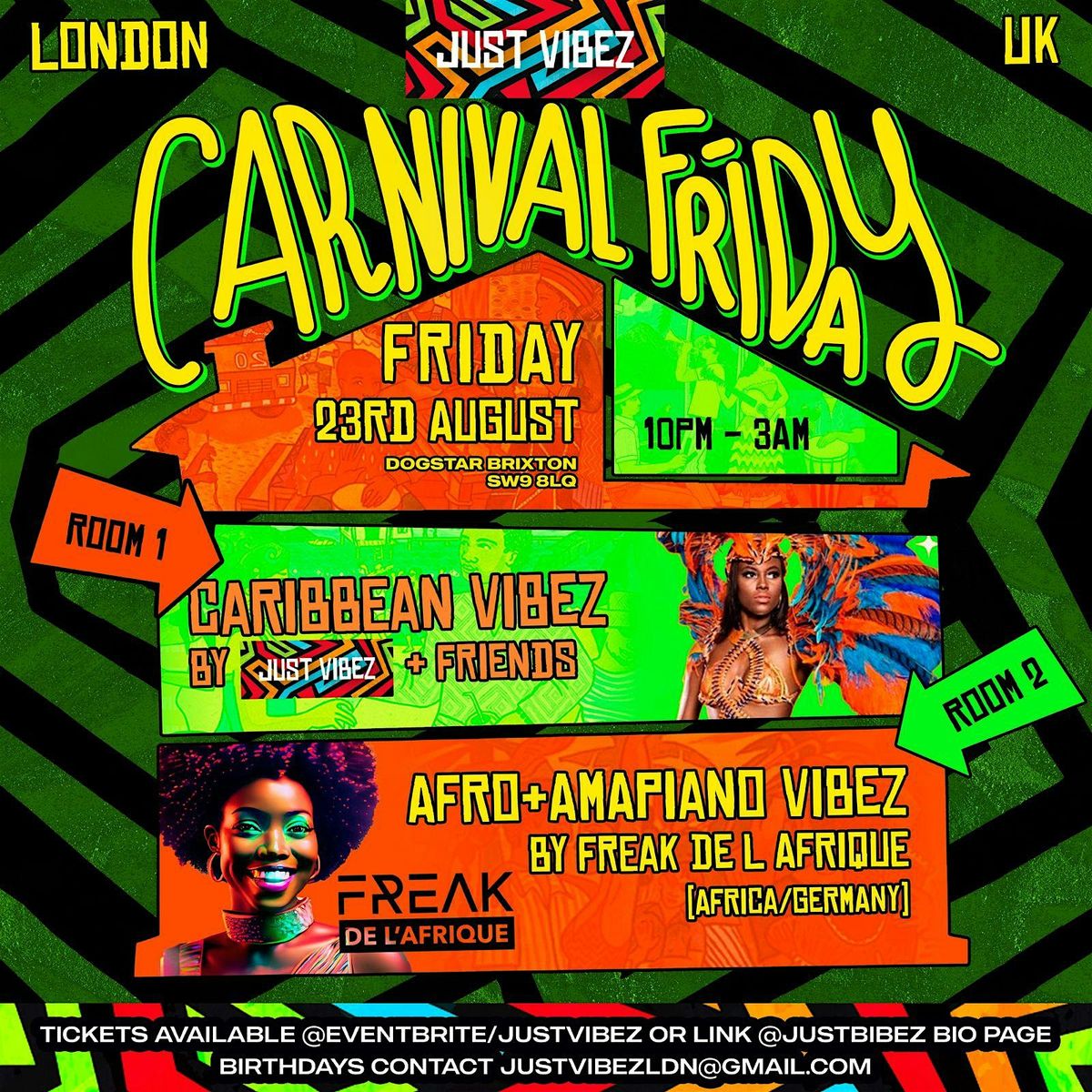 CARNIVAL FRIDAY House Party Brixton - TWO FLOORS - Caribbean x Afro Rooms!