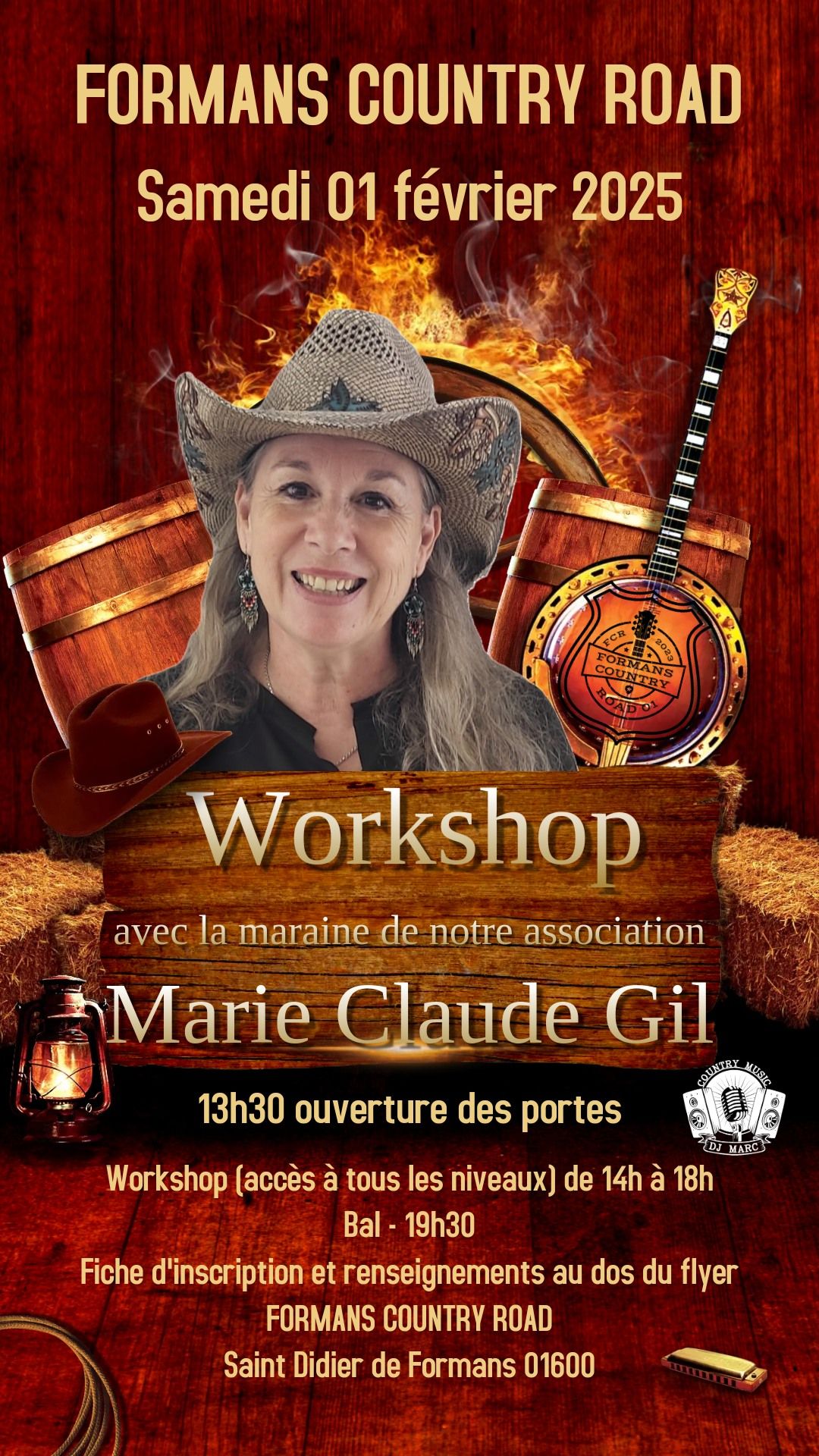 WORKSHOP MARIE CLAUDE GIL Marraine de notre association