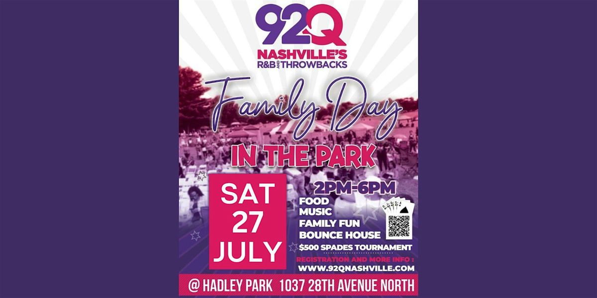 92Q's Family Day In The Park Sat., July 27th, 2024 Vendor Application