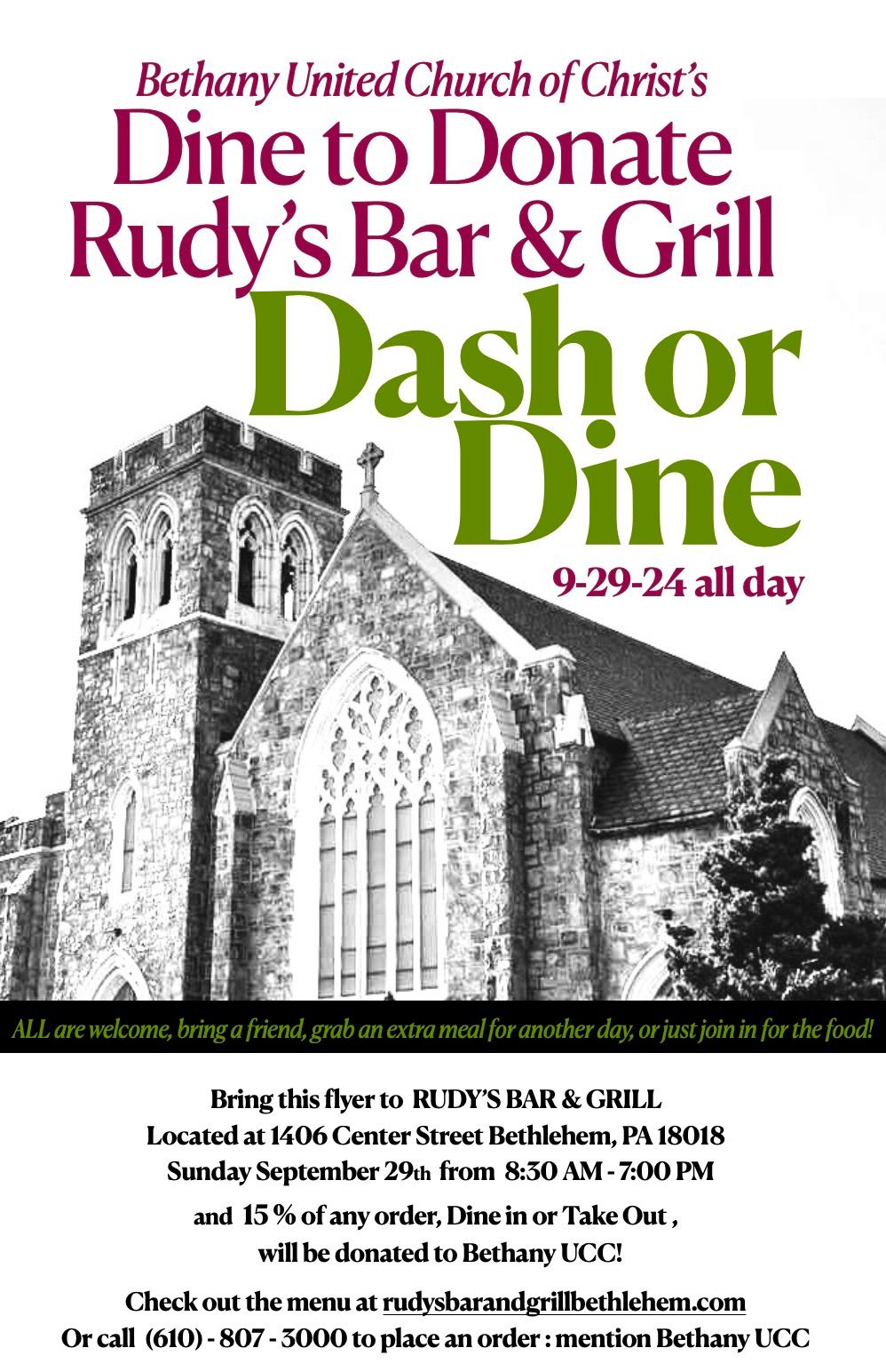 Dine to Donate Rudy\u2019s Bar & Grill