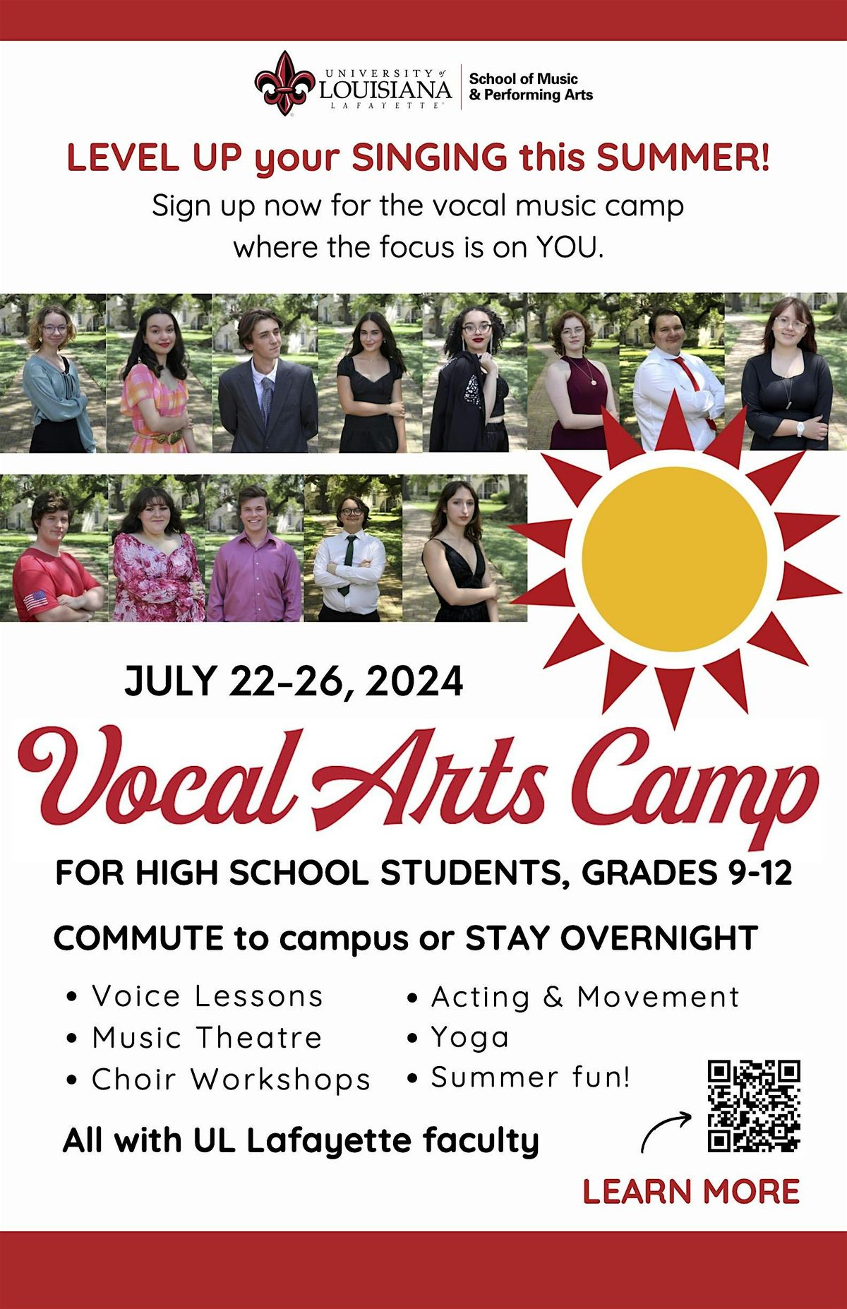 UL Lafayette Vocal Arts Camp 2024