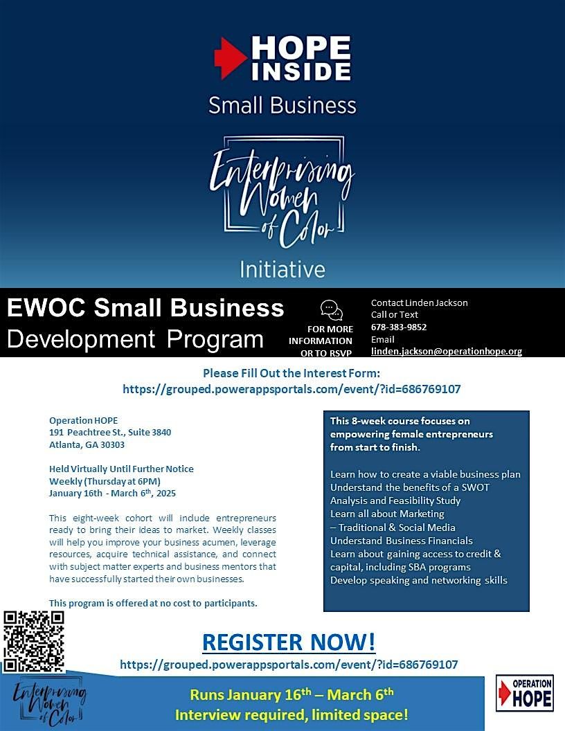 8 Week Small Business Development Program