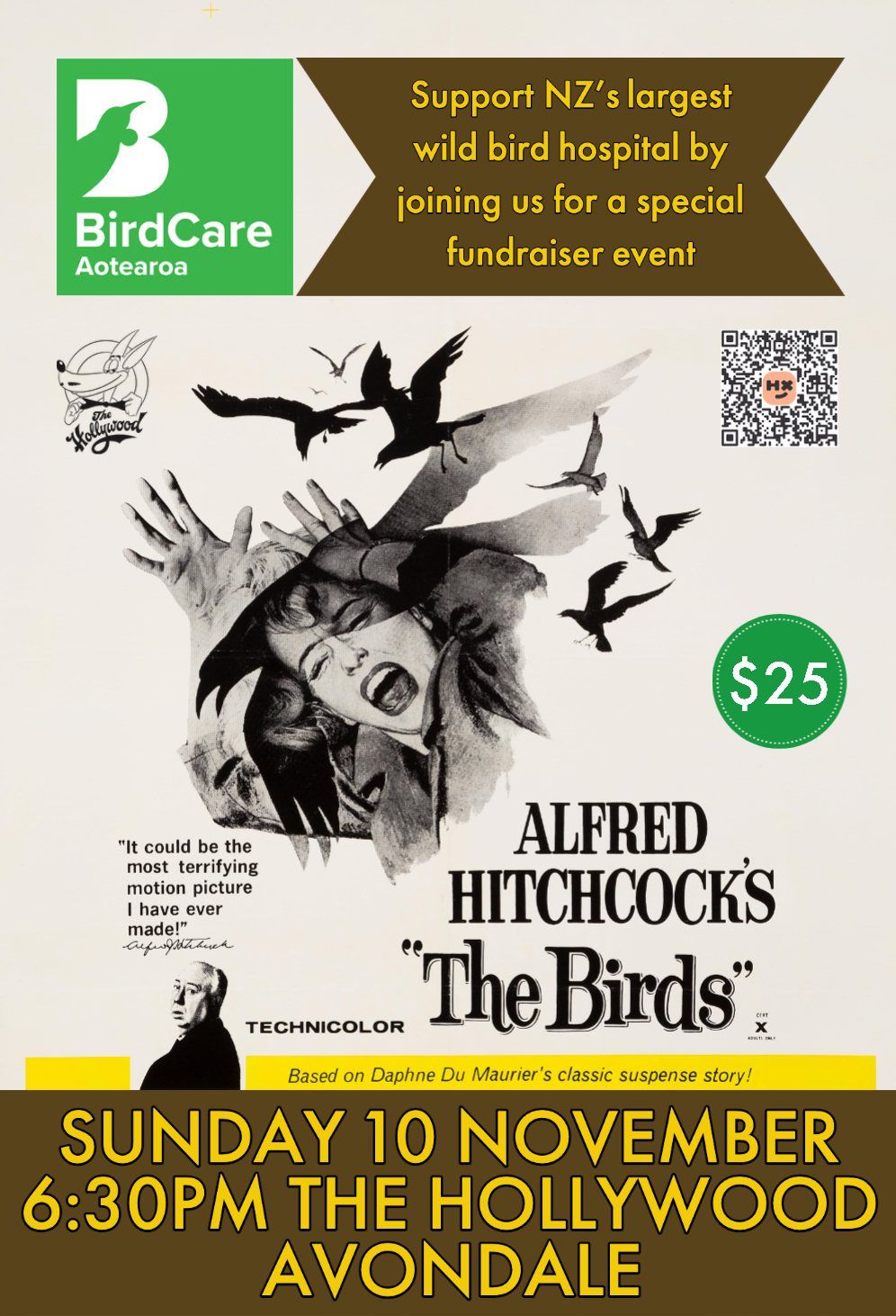 Hitchcock's The Birds for BirdCare Aotearoa