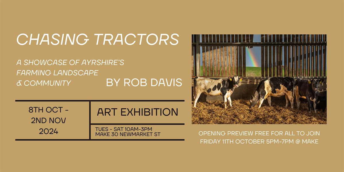 Opening preview of "Chasing Tractors" exhibition by photographer Rob Davis