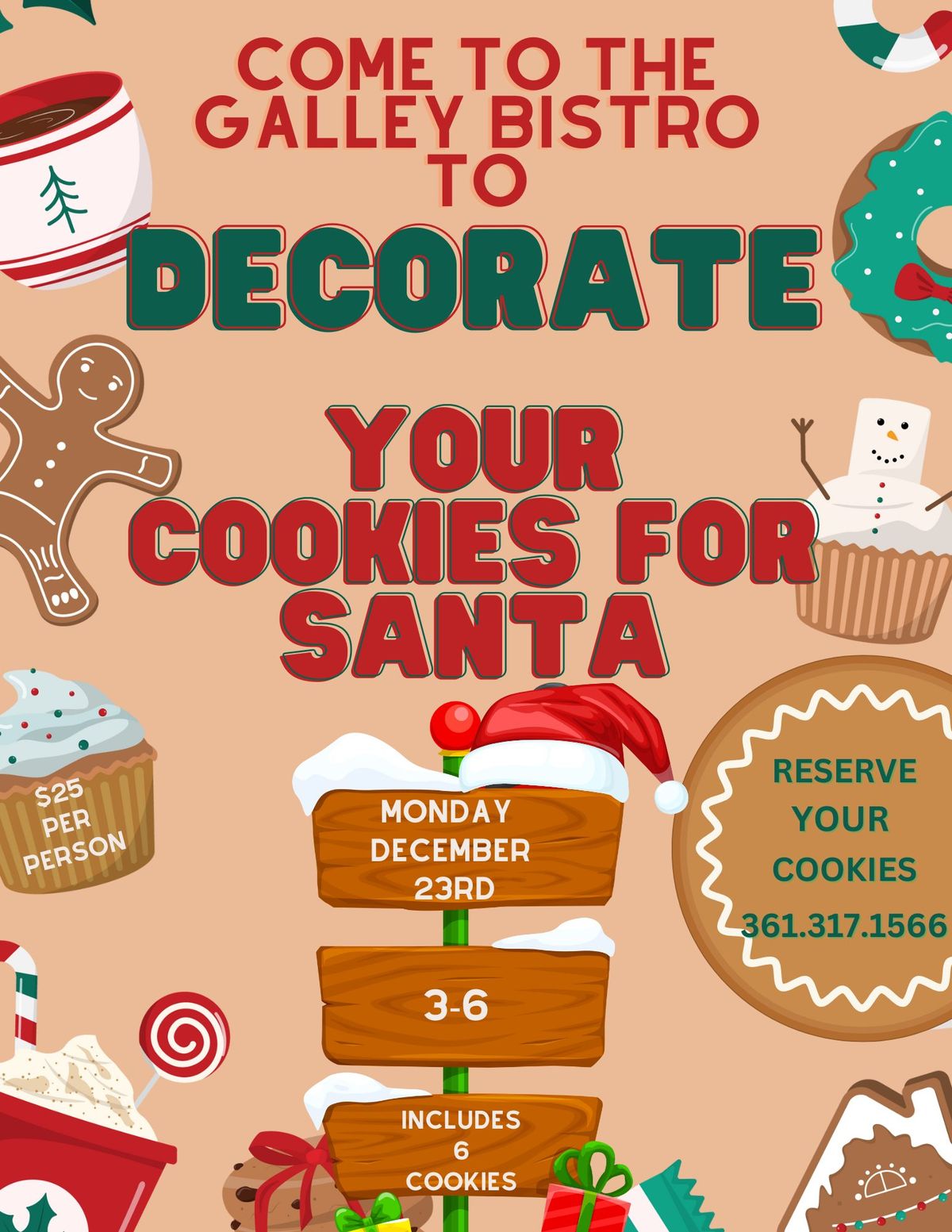 Decorate cookies for Santa