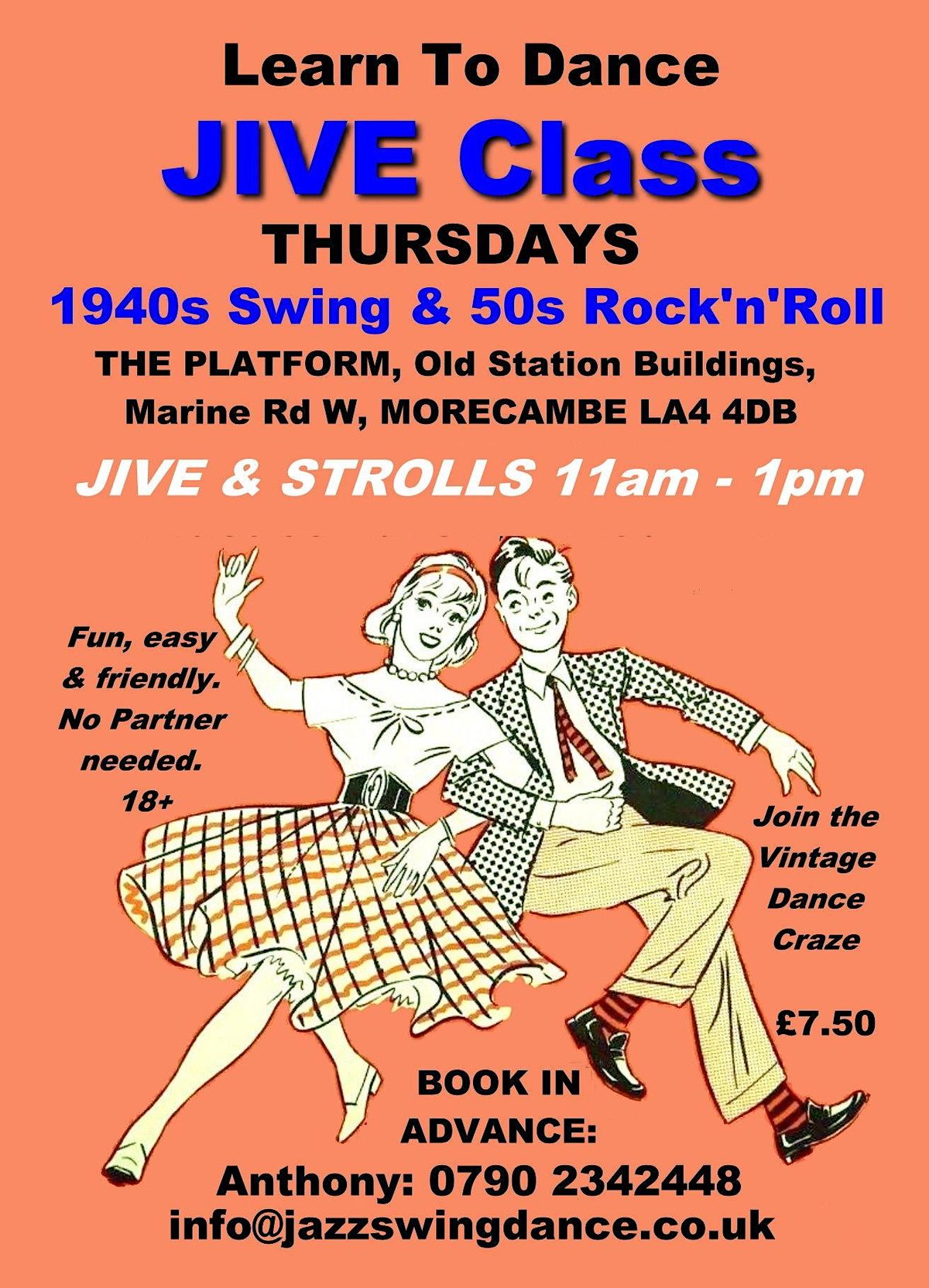 Jive, Lindy Hop, Swing, Charleston, Strolls - Vintage Dance Class 1940s 50s