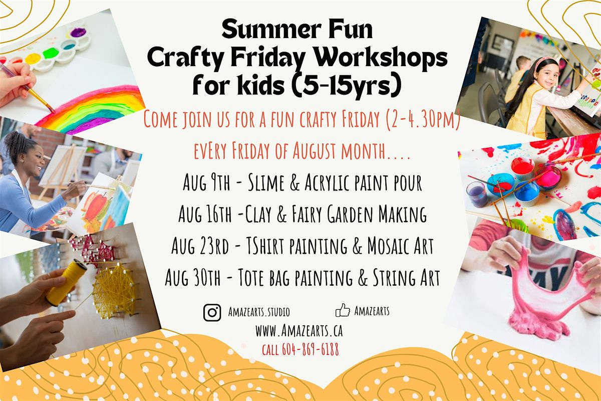 Kids Friday Craft -Tote bag painting & String Art