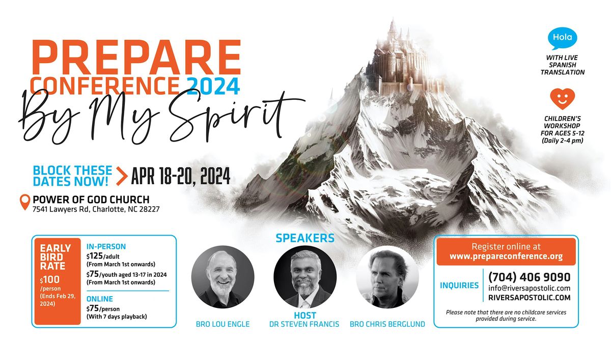 Prepare Conference 2024, Power of God Church, Charlotte, 17 April to 20 ...