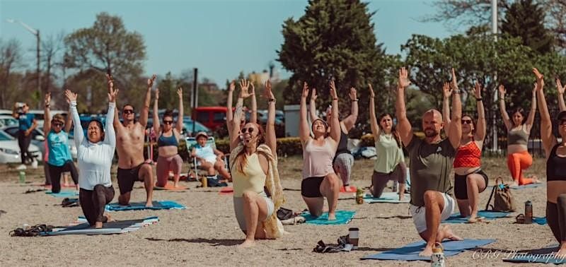 Yoga On The Pleasure Bay Beach by Hoamsy in Boston