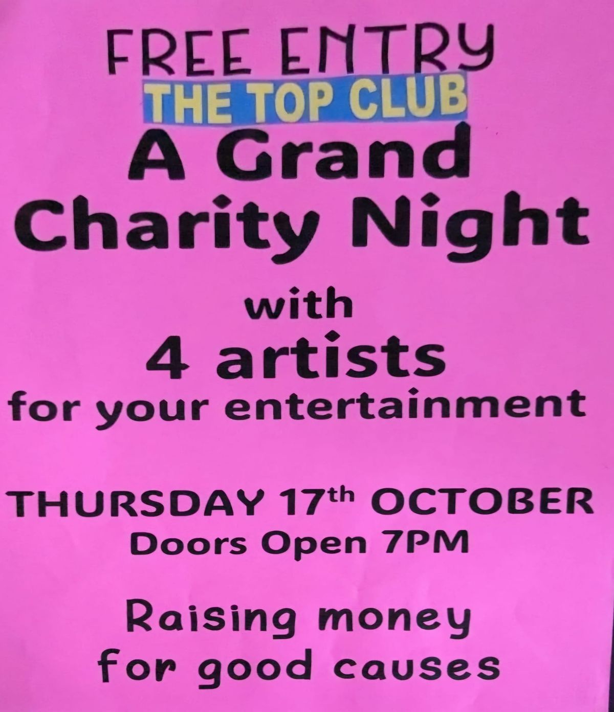 A grand charity night - raising money for good causes