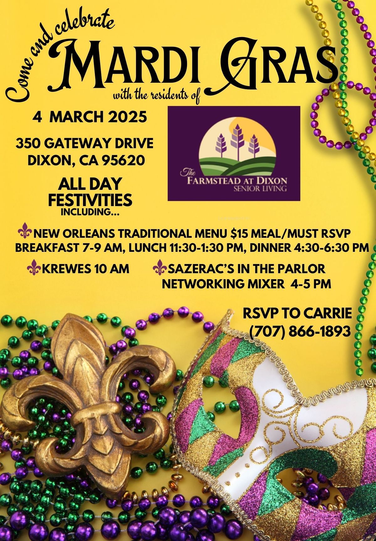 Mardi Gras at The Farmstead at Dixon Senior Living