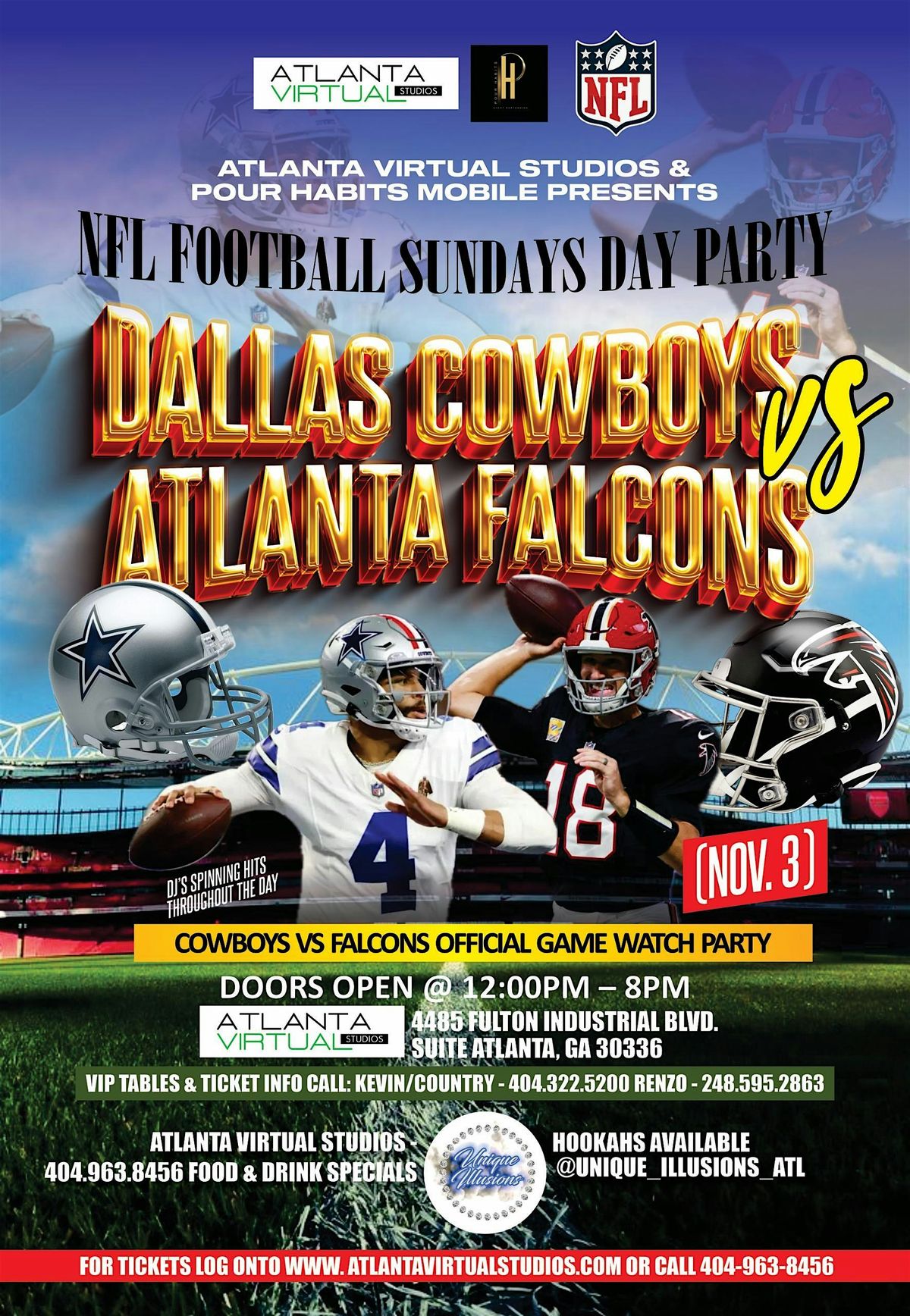 Dallas Cowboys vs Atlanta Falcons Game Watch Party & After Party