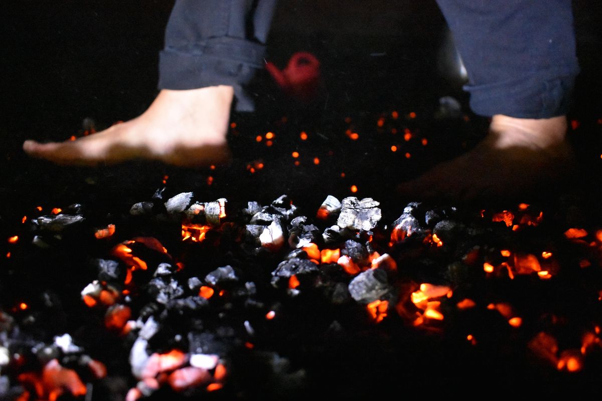 Chiswick Park Enjoy-Work Firewalk in support of Hounslow Action for Youth