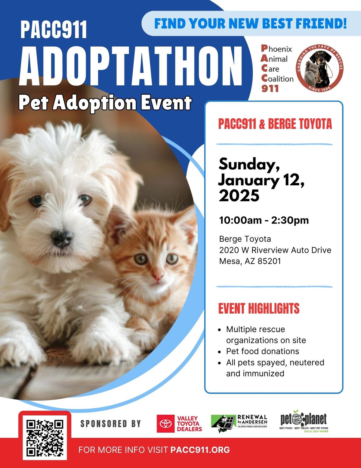 PACC911 & Berge Toyota Pet Adoptathon