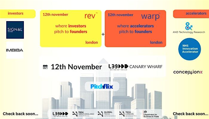 rev\u2122 London November 2025: Accelerators and VCs Pitching to Startups