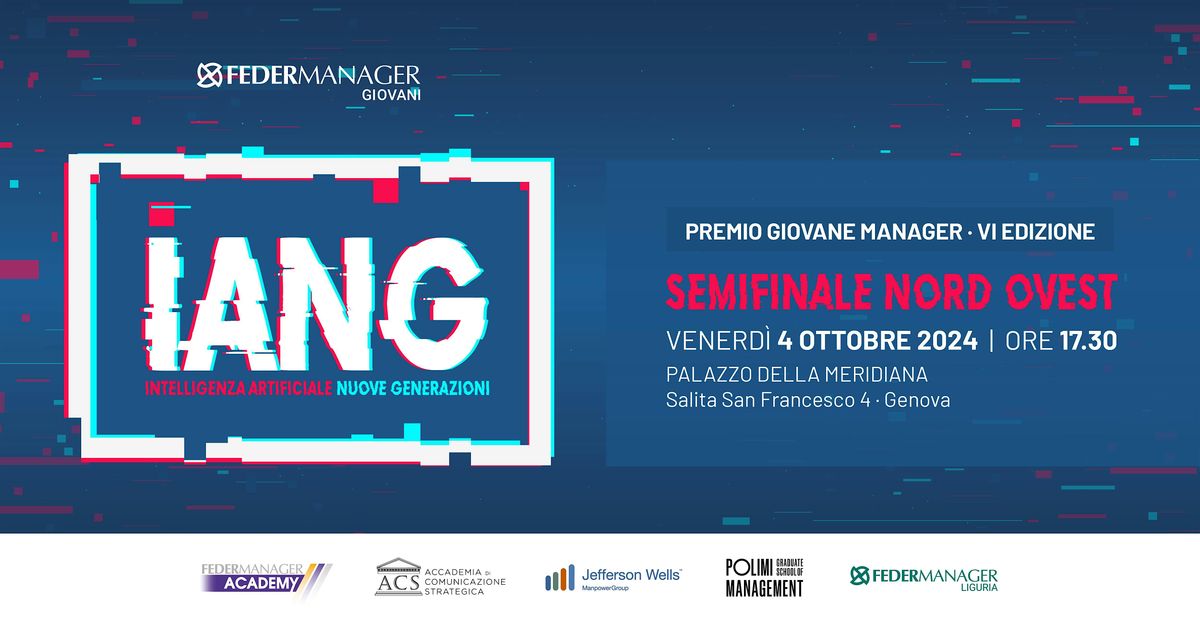 IANG Intelligenza Artificiale Nuove Generazioni - Premio Giovane Manager