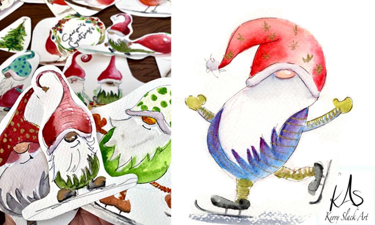 Festive Watercolour Gnomes Workshop