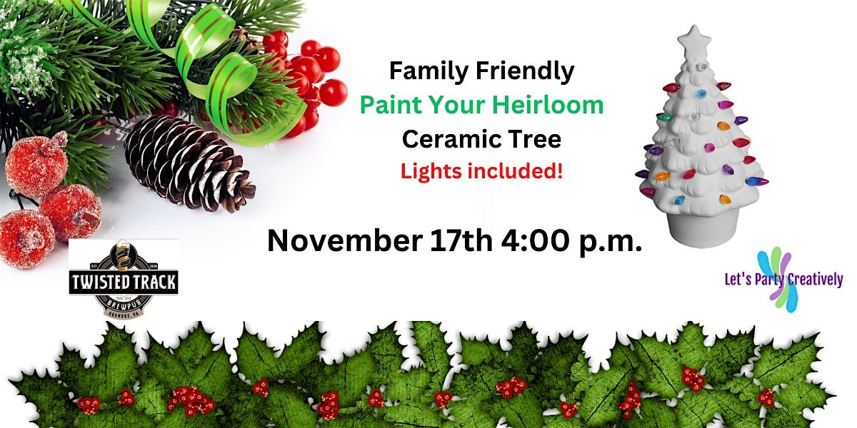 Ceramic Christmas Tree Paint Party - Family Friendly