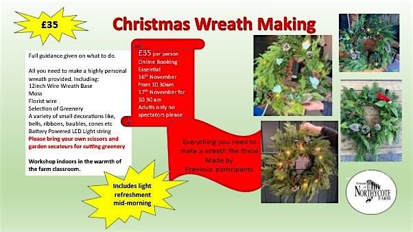 Christmas Wreath Making at Northycote Farm - adult Workshop 2024