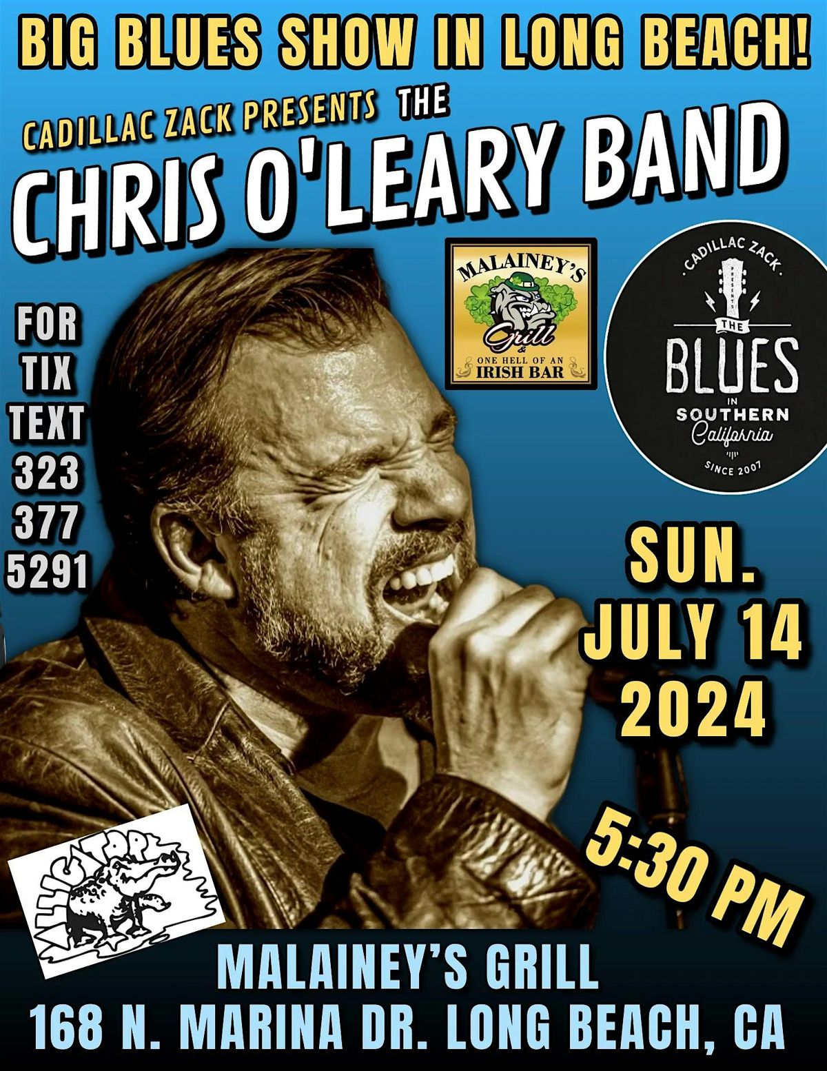 CHRIS O'LEARY BAND - Blues Harmonica Master - in Long Beach!