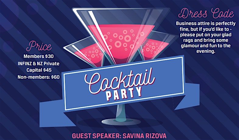 Cocktail party, with guest speaker Savina Rizova