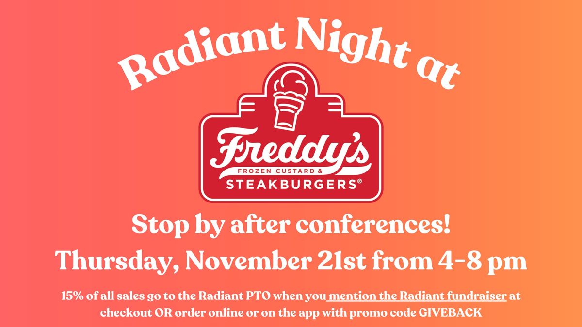 Event Date Updated: Radiant Night at Freddy's!