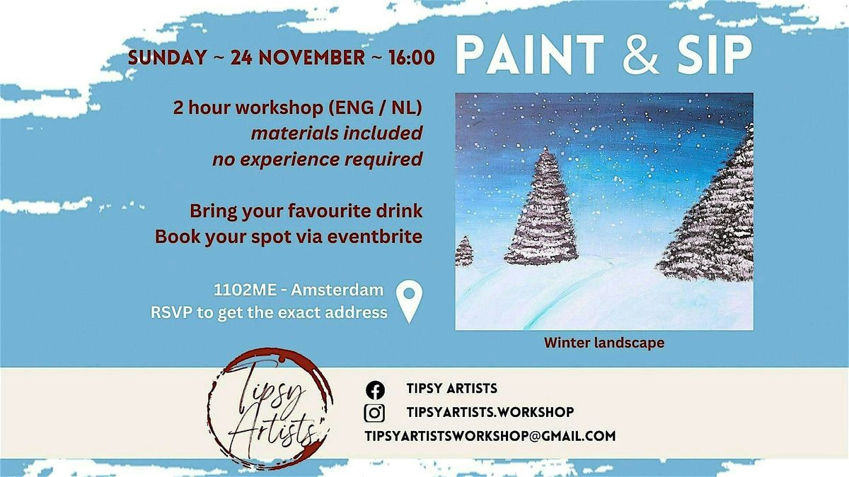 Paint & Sip Workshop - Winter Landscape (Learn how to paint!)